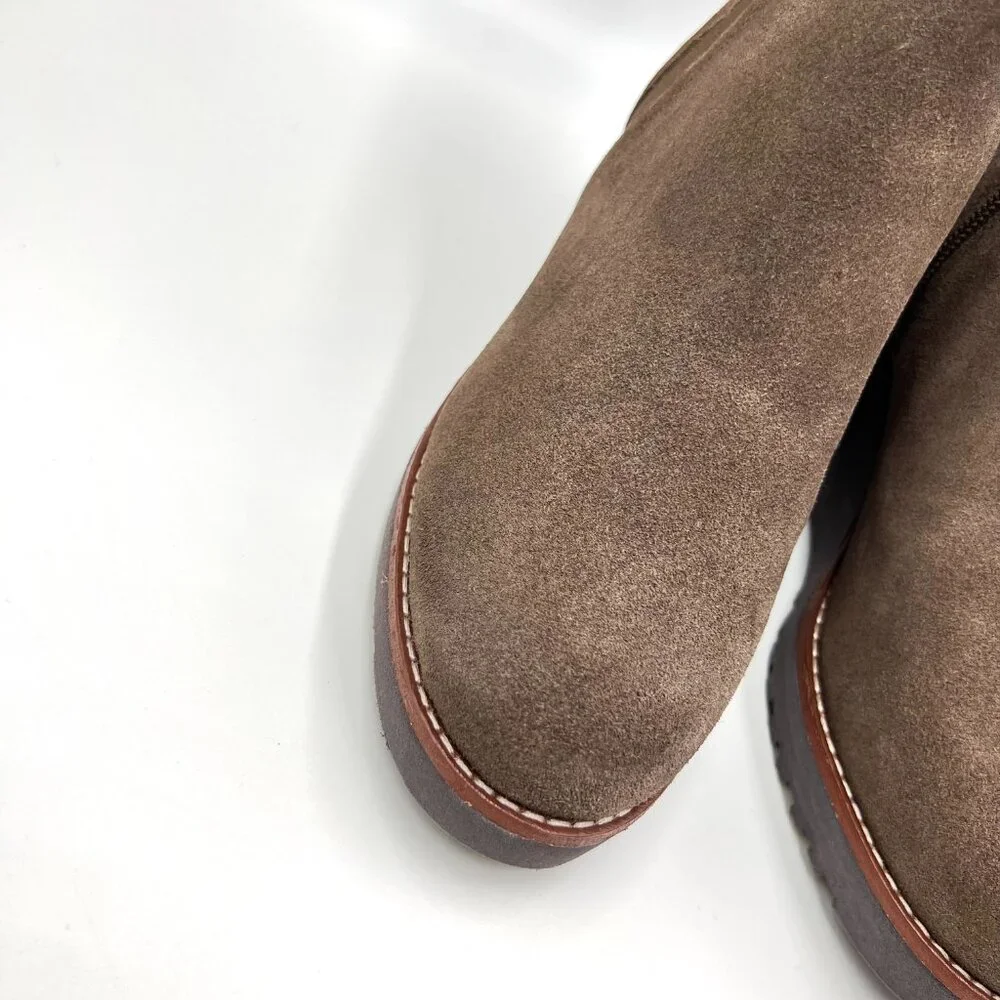 Sanctuary Womens Size 6.5 Engage Brown Suede Leather Wedge‎ Ankle Boots Shoes